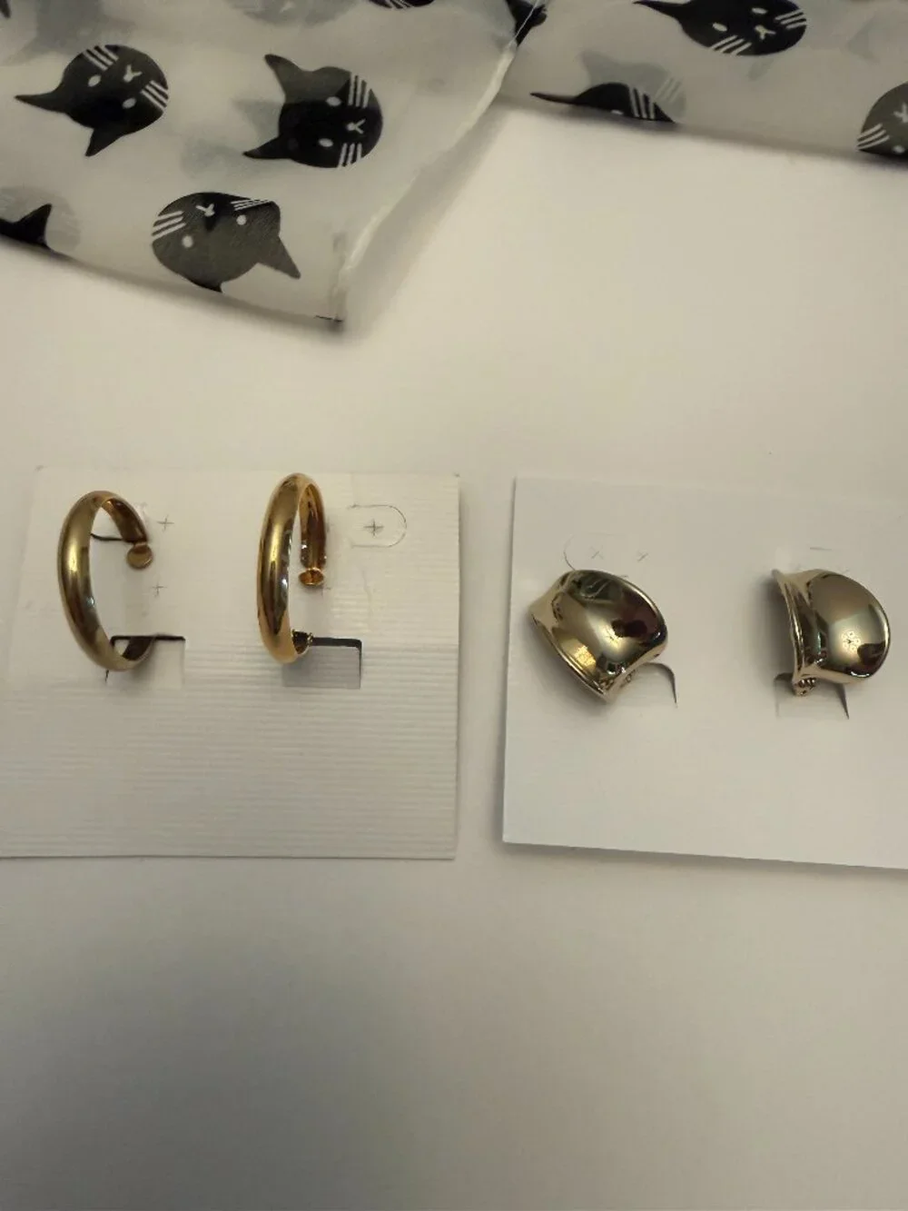 NEW 2 Pairs Clip On Earrings Gold Tone NWT